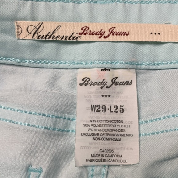 Brody Jeans Vintage Lightweight Cotton, Mid Rise, Light Aqua Colour Jeans - Picture 4 of 12